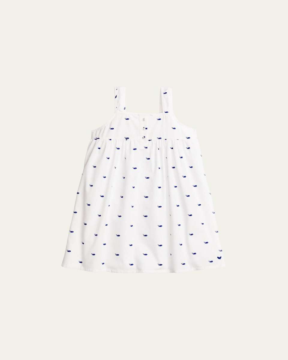 Kid's Charlotte Whales Print Sleeveless Nightgown, Size 6M-14